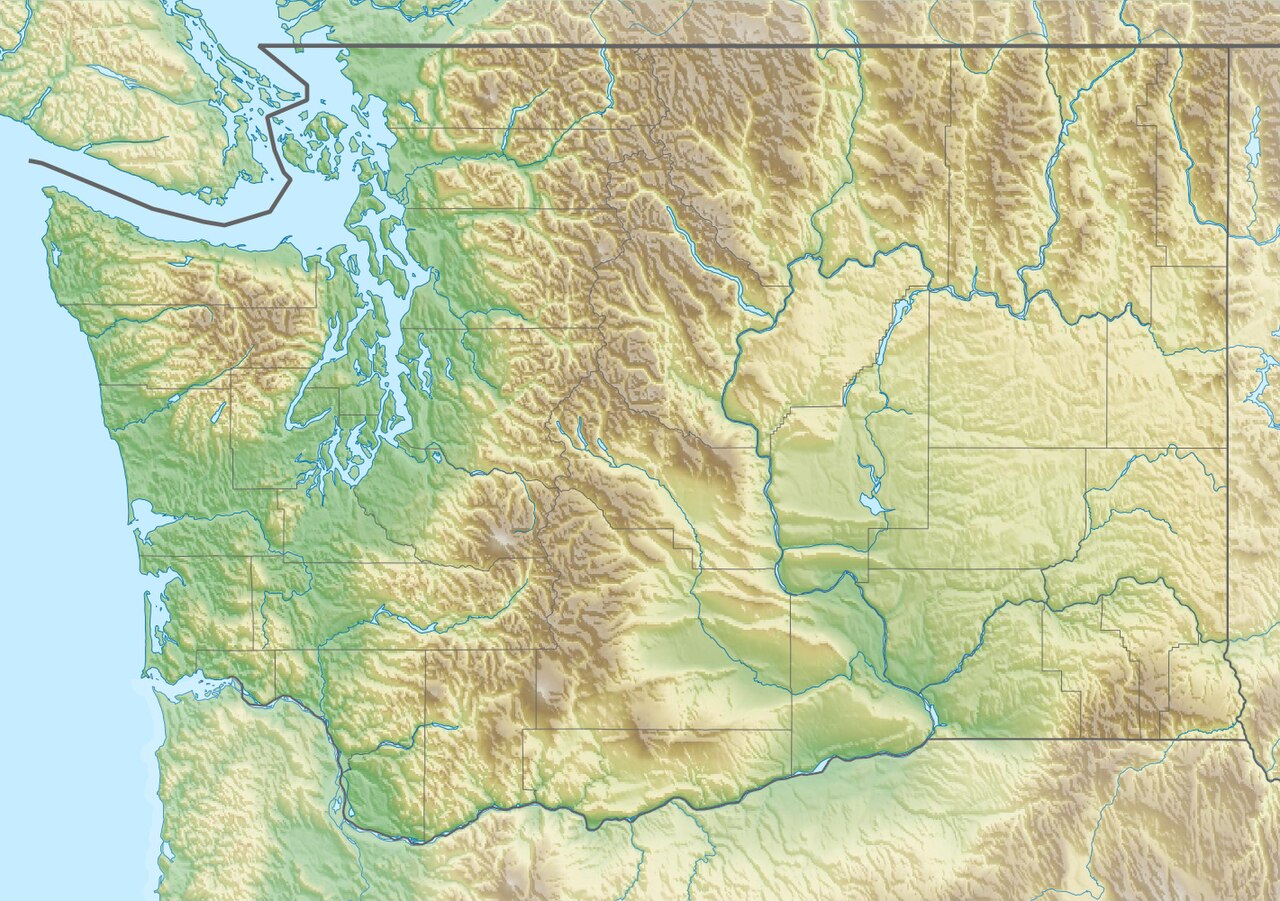 Relief map of Washington State